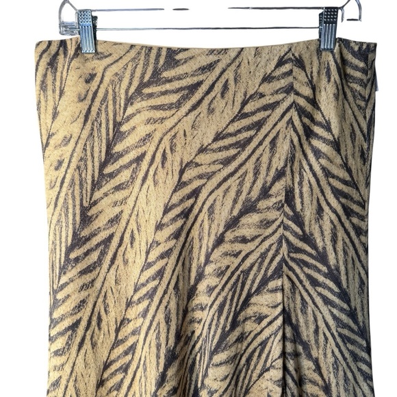 Lauren Ralph Lauren Women’s M Leaf Botanical Print Silk Linen Blend Midi Skirt - Picture 4 of 6